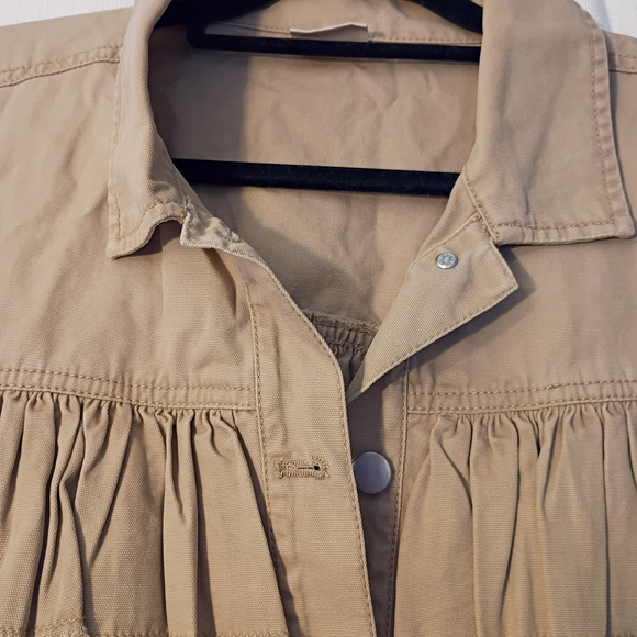 Abound Tan Ruffle Button-Up Jacket - Picture 3 of 7